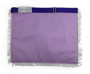 Past Master Blue Lodge Apron - White & Purple with Silver Embroidery - Bricks Masons
