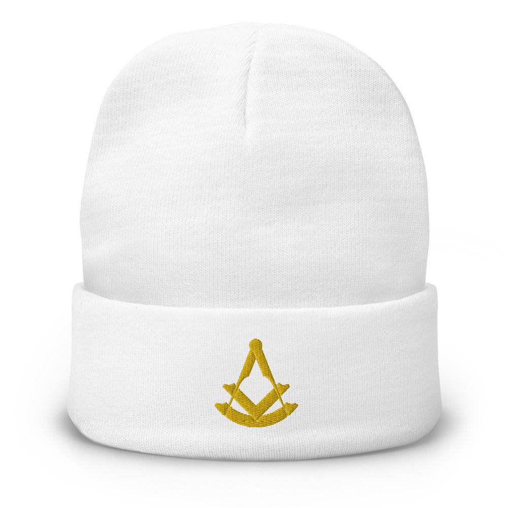 Past Master Blue Lodge Beanie - Golden Embroidery - Bricks Masons
