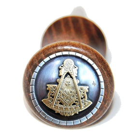 Past Master Blue Lodge Bottle Stoppers & Savers - Wooden Square & Compass Quadrant