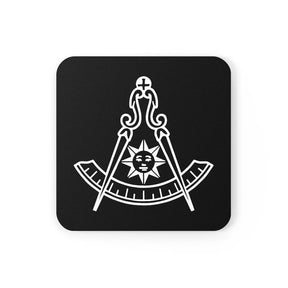Past Master Blue Lodge Coaster - White & Black - Bricks Masons