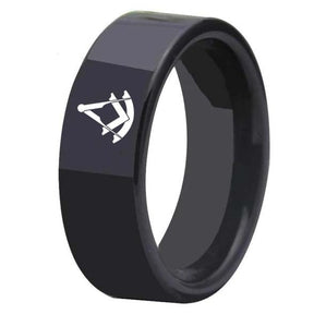 Past Master Blue Lodge Ring - Black Tungsten Personalizable