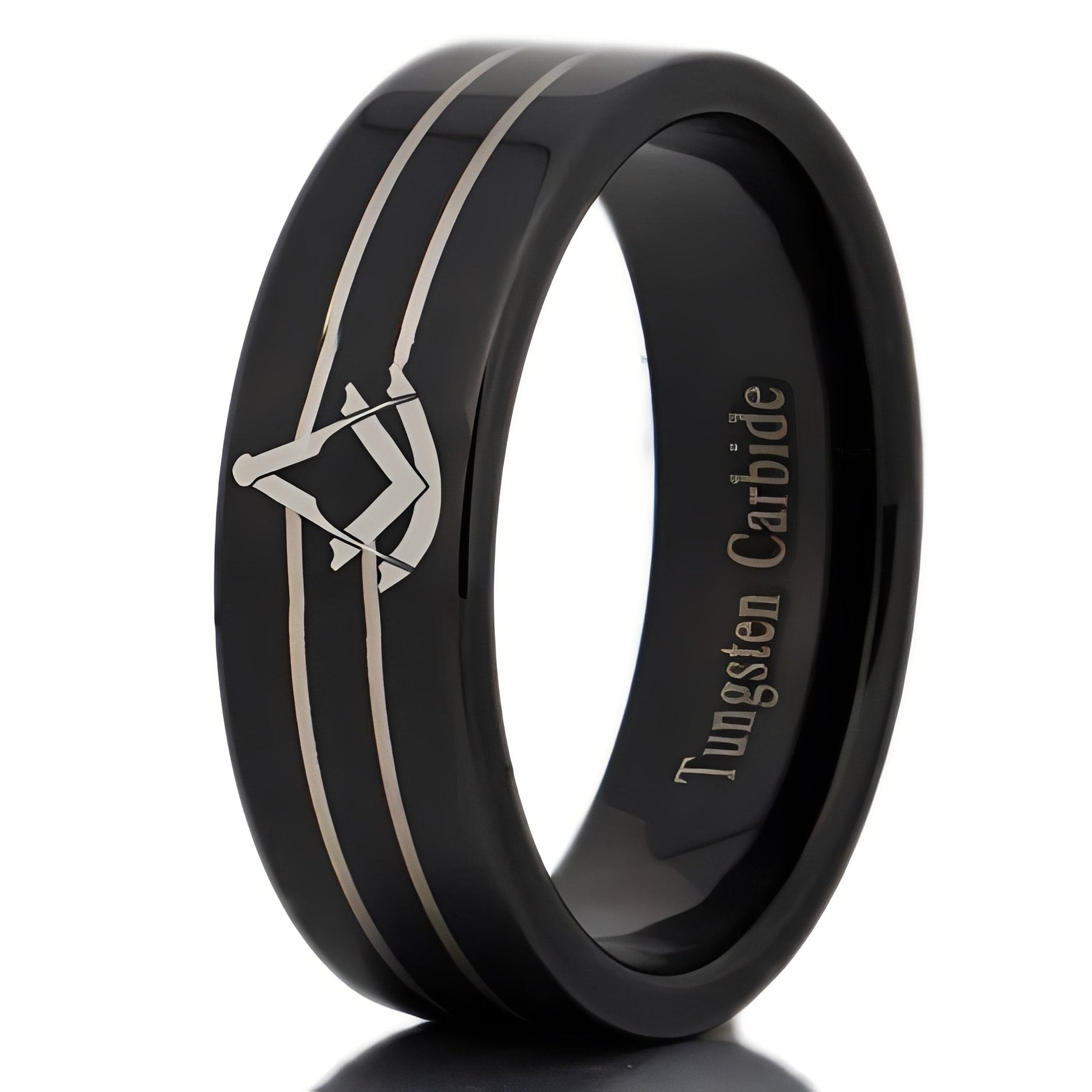 Past Master Blue Lodge Ring - Black Tungsten Personalizable