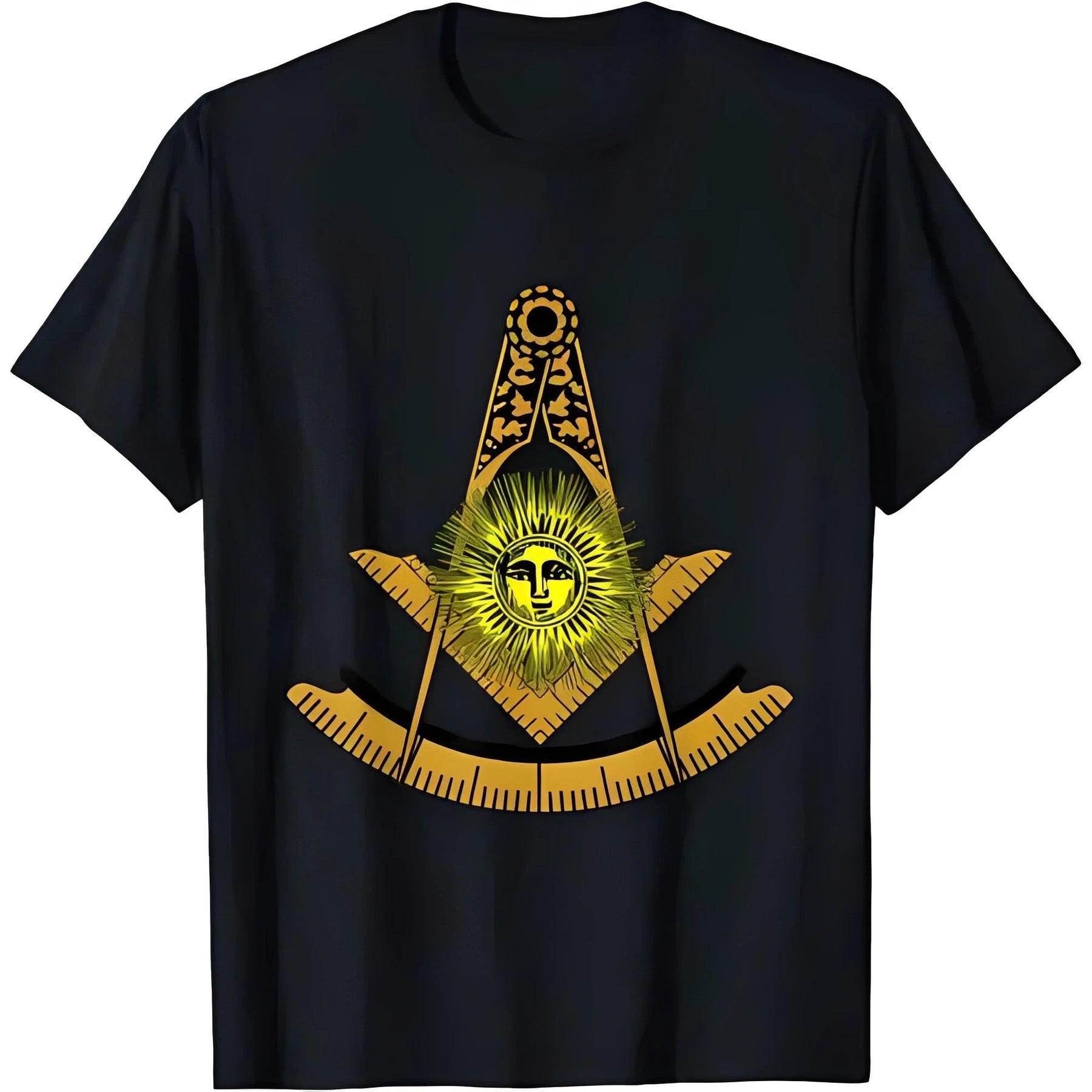 Past Master Blue Lodge T-Shirt - O-Neck Golden Print
