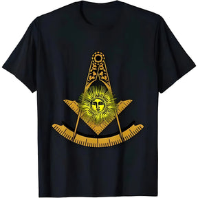 Past Master Blue Lodge T-Shirt - O-Neck Golden Print