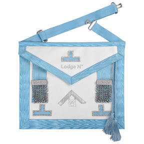 Past Master Craft Tabs - White & Turquoise Moire