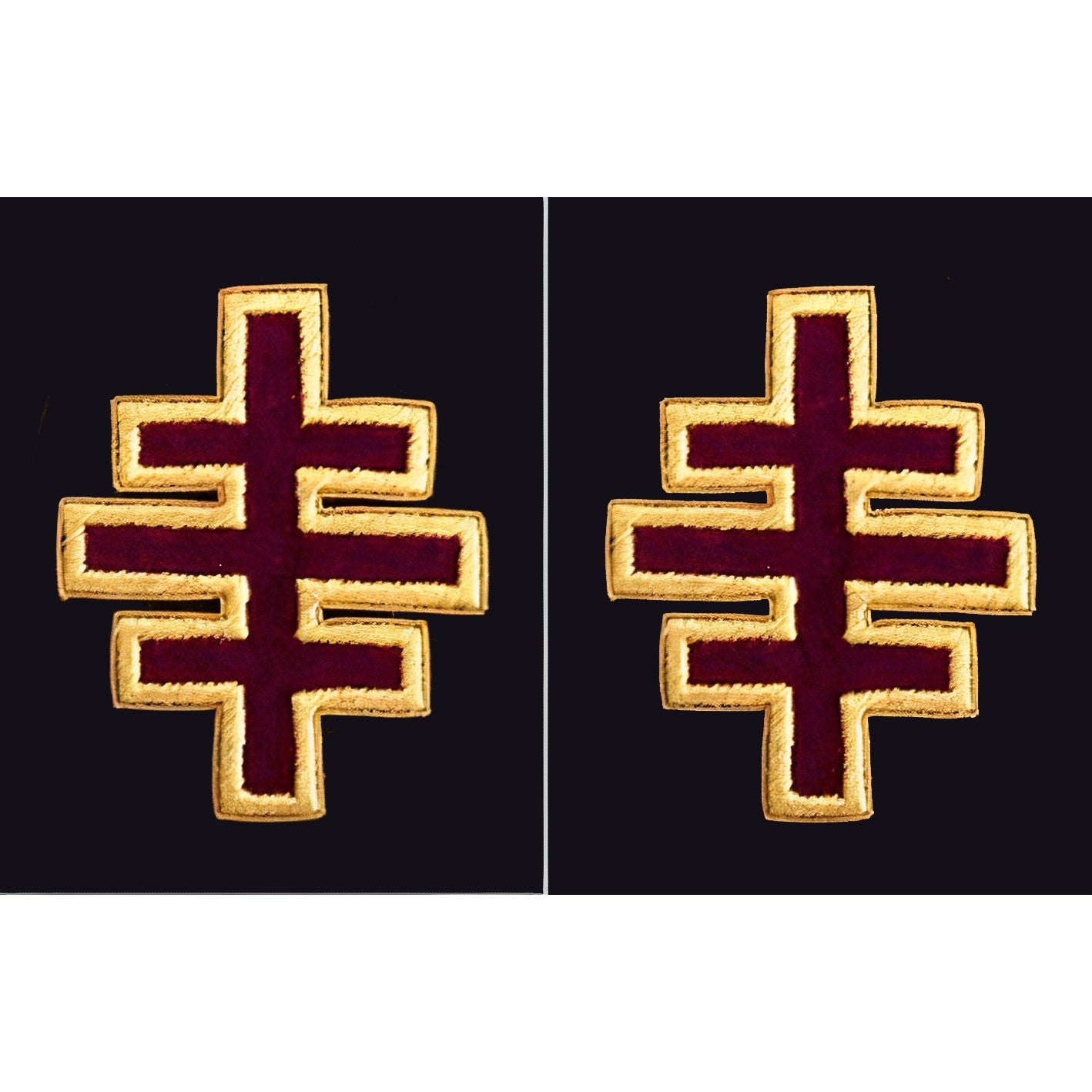 Past Most Eminent Grand Master Grand Encampment Knights Templar Frock Coat Sleeve Patch - Bullion Embroidery