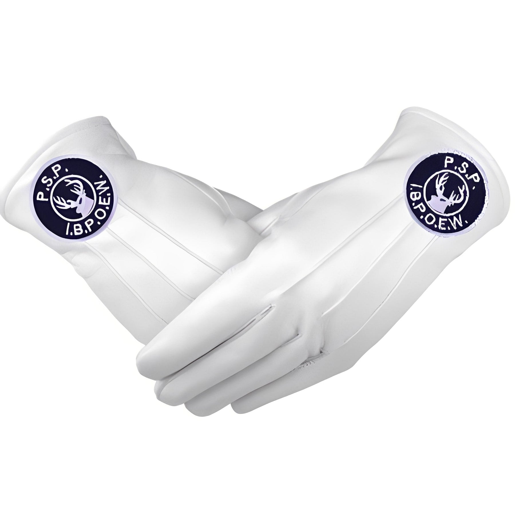 Past State President Elks of the World Gloves - White Leather