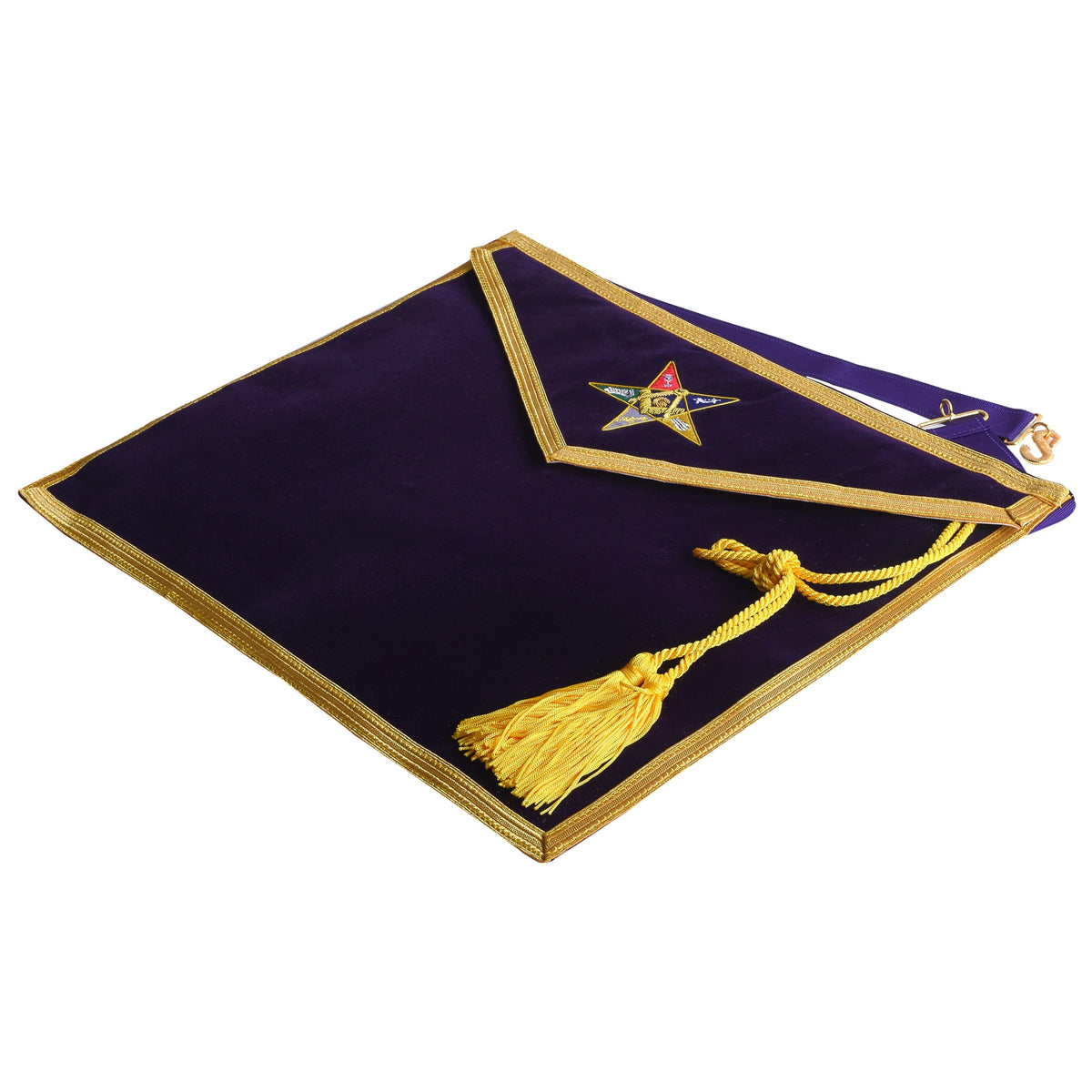 Patron OES Apron - Purple Velvet Hand Embroidery - Bricks Masons