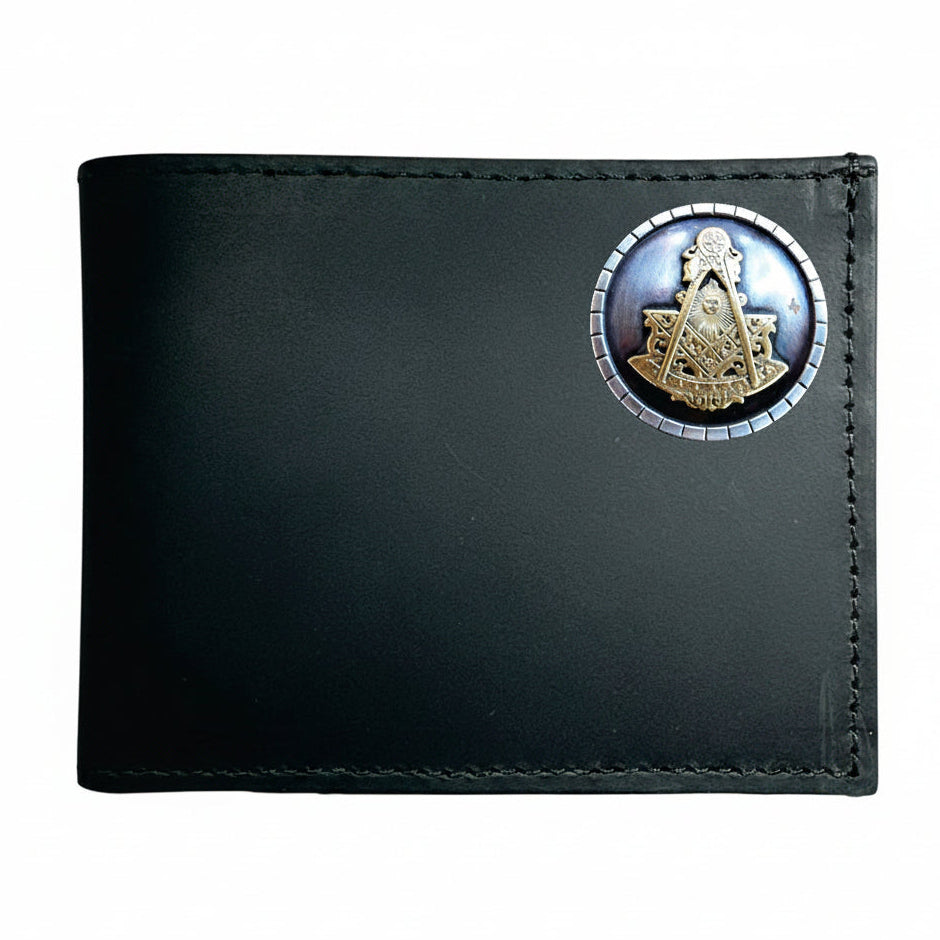 Past Master Blue Lodge Wallet - Black Handcrafted Leather Bifold