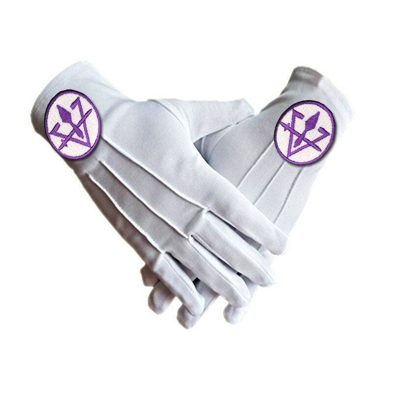 Council Gloves - Machine Embroidery White