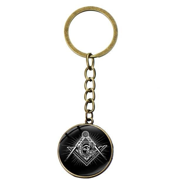 Master Mason Blue Lodge Keychain - Square and Compass G (16 variants) - Bricks Masons