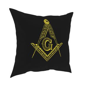 Master Mason Blue Lodge Pillowcase - Square and Square G Black