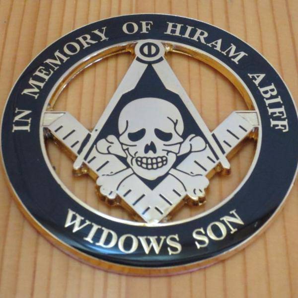 Widows Sons Car Emblem - IN MEMORY OF HIRAM ABIFF Medallion