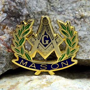 Master Mason Blue Lodge Lapel Pin - Olive Branch Square and Compass G