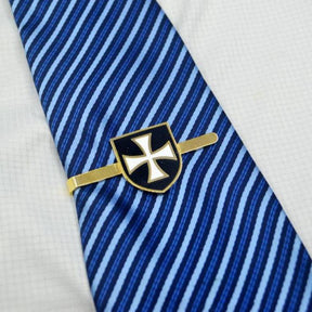 Knights Templar Commandery Tie Bar - White Cross Black Shield