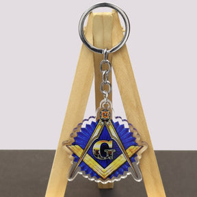 Master Mason Blue Lodge Keychain - Multiple Colors Square and Compass G - Bricks Masons