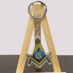 Master Mason Blue Lodge Keychain - Multiple Colors Square and Compass G - Bricks Masons