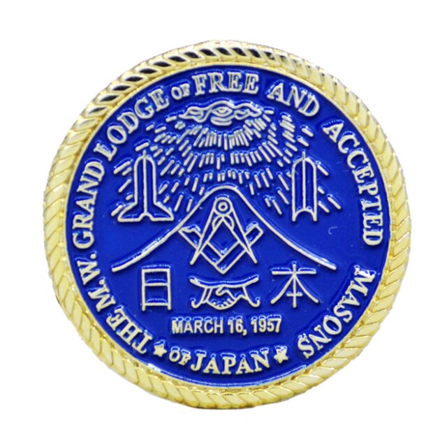 Master Mason, Grand Master Lapel Pin - Variety of Gold Plated Japan Shrine Torii - Bricks Masons