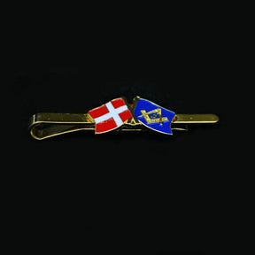 Master Mason Blue Lodge Tie Bar - Square and Compass G With Danish Flag