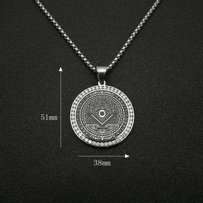 Master Mason Blue Lodge Necklace - Annuit Coeptis Gold & Silver