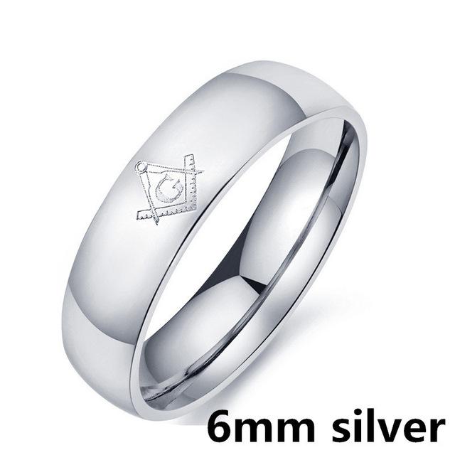 Master Mason Blue Lodge Ring - Le Baiser Square & Compass Smooth Round