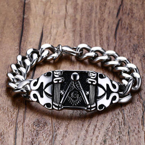 Master Mason Blue Lodge Bracelet - Biker Square and Compass