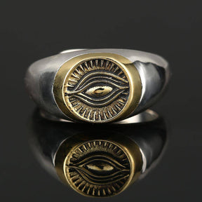 Eye Of Providence Ring - Classic Golden Eye Resizable 925 Sterling Silver