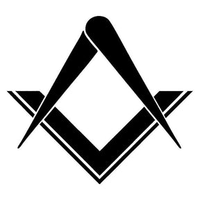 Master Mason Blue Lodge Sticker Decal - Square Compass Car Black/Silver