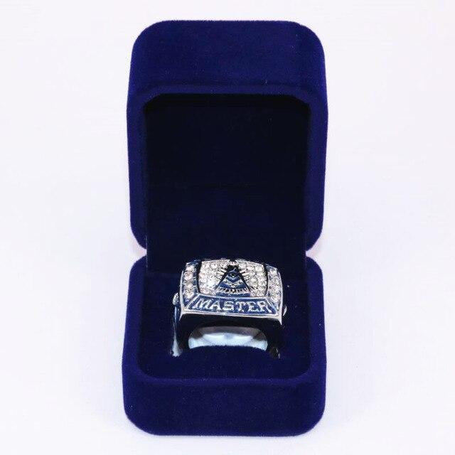 Past Master Blue Lodge Ring - Zirconia with Velvet Box