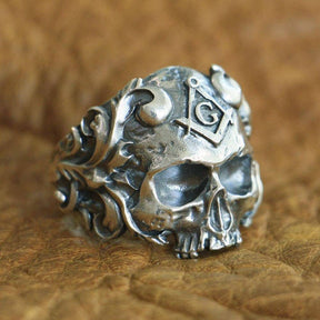 Widows Sons Ring - 925 Sterling Silver Skull