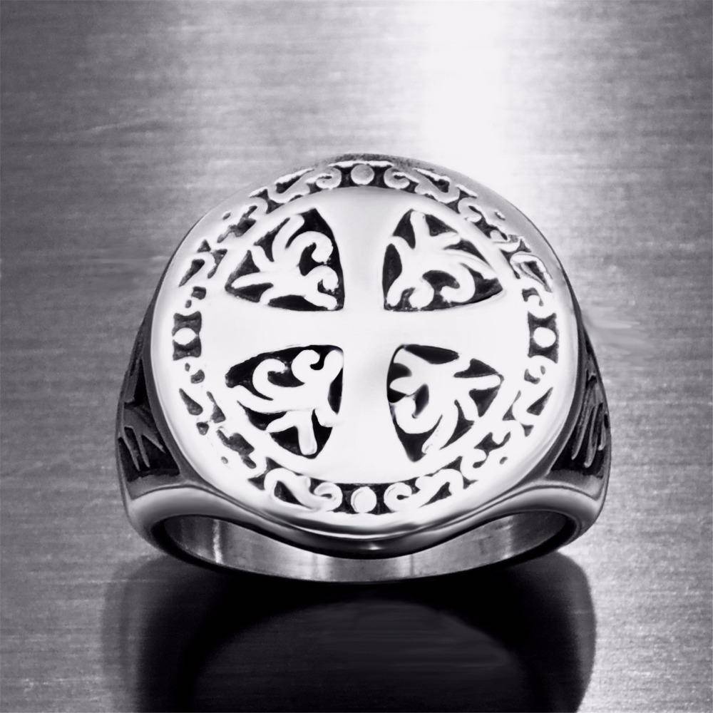 Knights Templar Commandery Ring - Cross Silver Seal