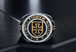 Knights Templar Commandery Ring - TEMPLI SIGNVM MILITIE Gold