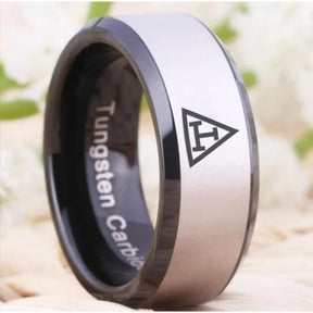 Royal Arch Chapter Ring - Black Beveled Tungsten Personalizable