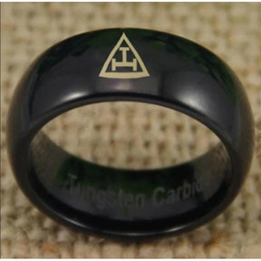 Royal Arch Chapter Ring - Black Dome Tungsten Personalizable