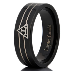 Anillo del Capítulo del Arco Real - Tungsteno negro personalizable