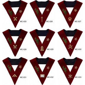 Officers Scottish Rite Officer Collar Set - Maroon Velvet