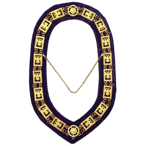 32nd Degree Scottish Rite Chain Collar - Wings Down Gold Plated