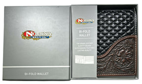 Past Master Blue Lodge Wallet - Nocona Black & Cherry Floral Bi-fold