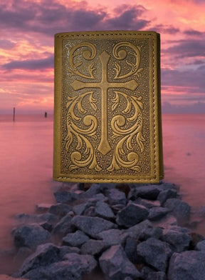 OES Wallet - Trifold Nocona Soft Leather Embossed Cross
