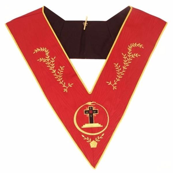 18th Degree Scottish Rite Collar - Red Moire Latin Cross