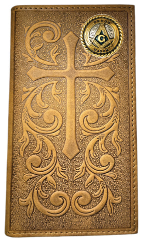 Master Mason Blue Lodge Wallet - Proud Mason Nocona Soft Leather Long Rodeo