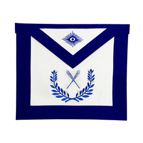 Secretary Blue Lodge Officer Apron - Royal Blue Wreath Embroidery