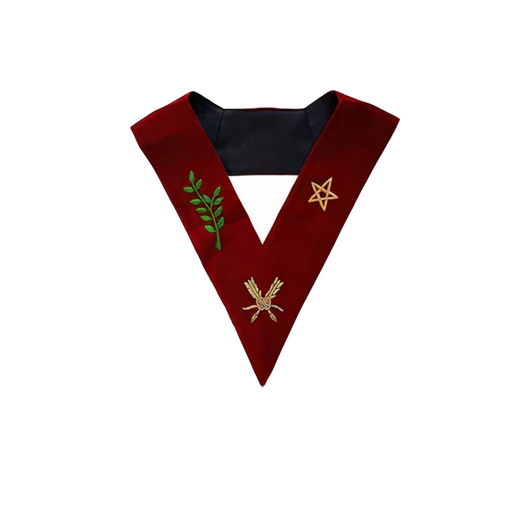 Secretary Scottish Rite Officer Collar - Maroon Velvet
