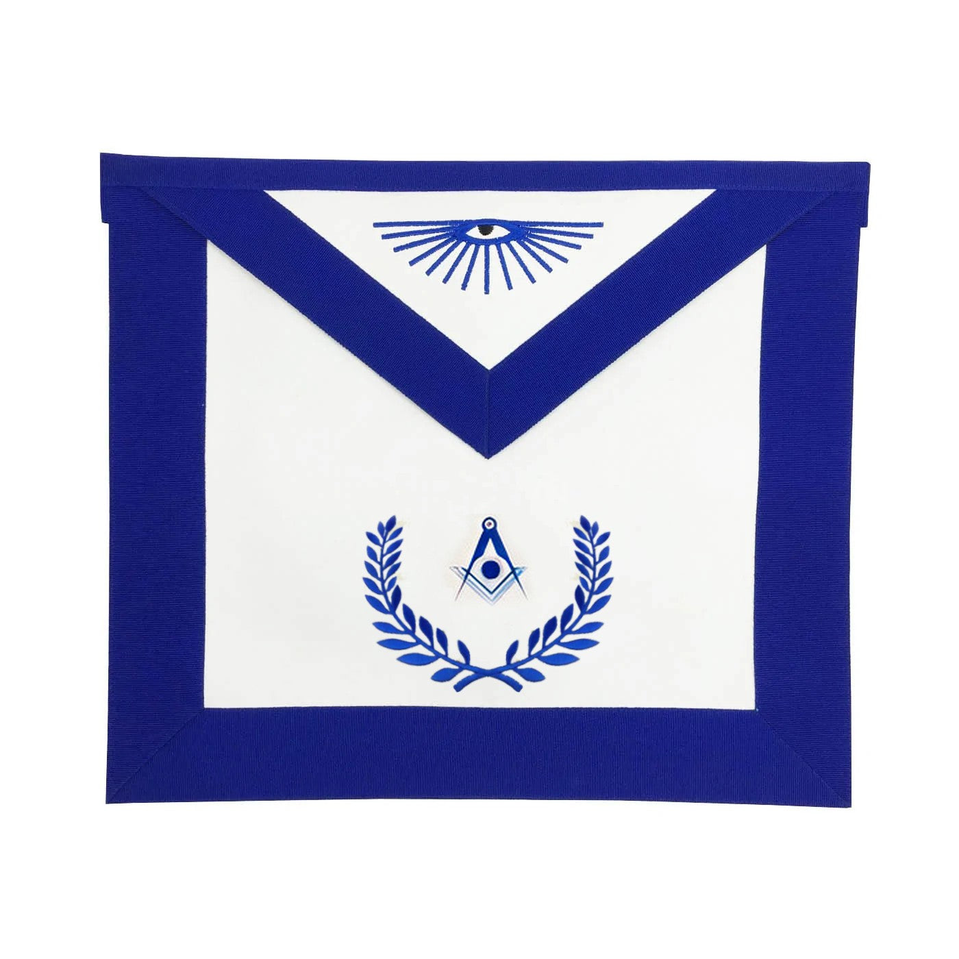 Senior Deacon Blue Lodge Officer Apron - Royal Blue with Wreath