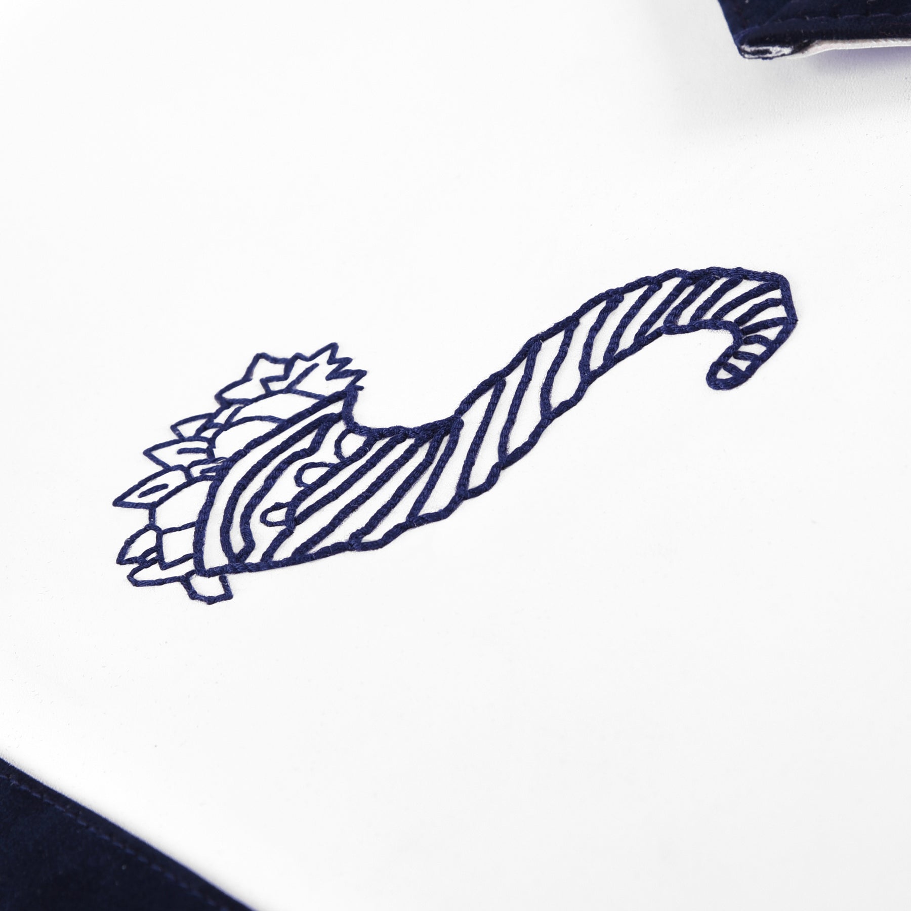 Senior Steward Blue Lodge Officer Apron - Navy Velvet With Silver Embroidery Thread - Bricks Masons