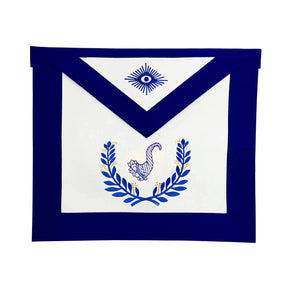 Senior Steward Blue Lodge Officer Apron - Royal Blue Wreath Embroidery