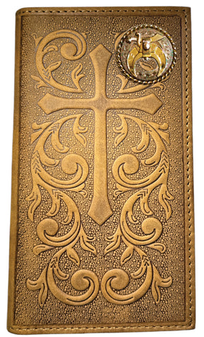 Shriners Wallet - Nocona Soft Leather Cross Long Rodeo