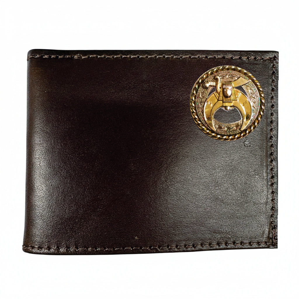 Shriners Wallet - Handcrafted Brown Leather Bifold Wallet