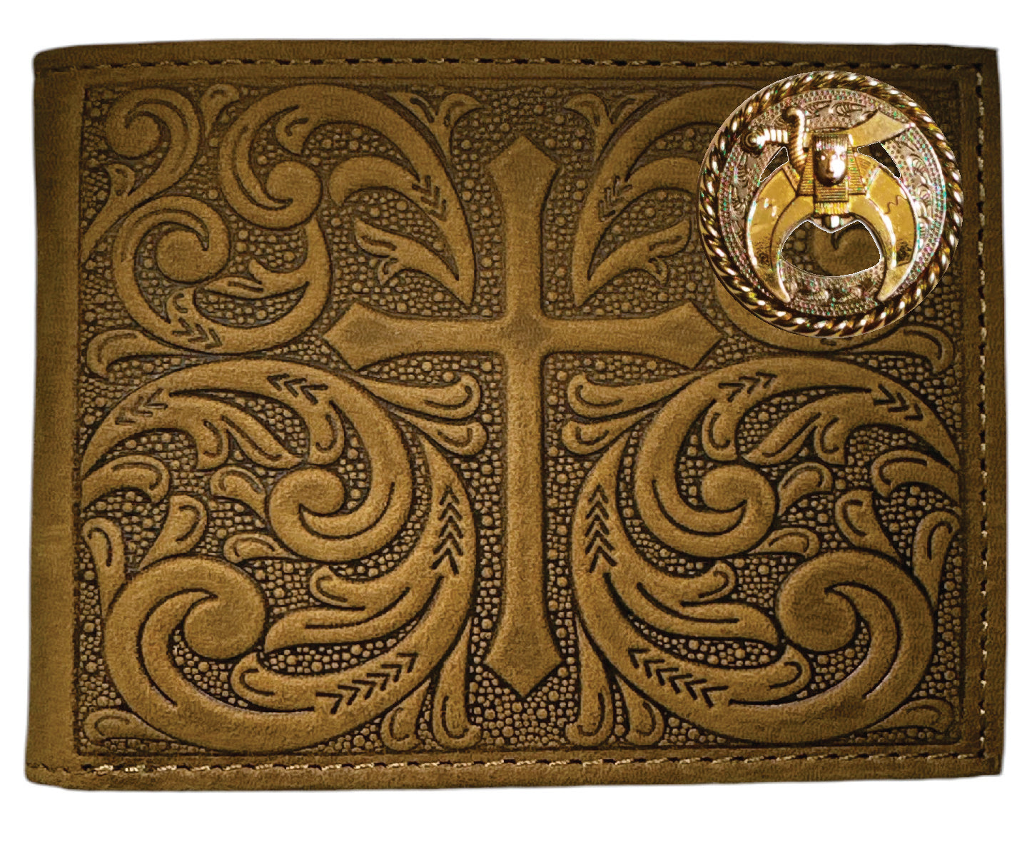 Shriners Wallet - Nocona Soft Leather Cross Bifold