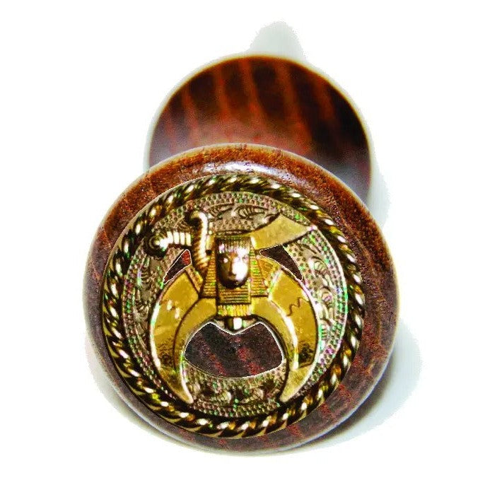 Shriners Bottle Stoppers & Savers - Wooden With Gold Emblem